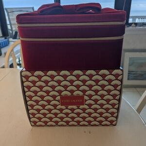 Estee Lauder Red Cosmetic Train Case - *Case Only No Products